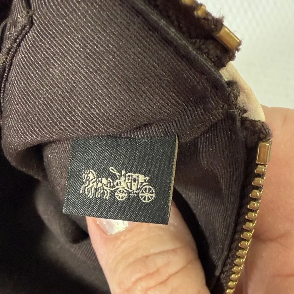 Coach Beige Wristlet with Logo Pattern
